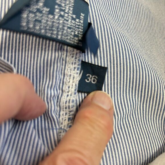 Polo Ralph Lauren Blue Pinstripe Embroidered Pony Flat Front Chino Shorts Sz 36 - Picture 8 of 13